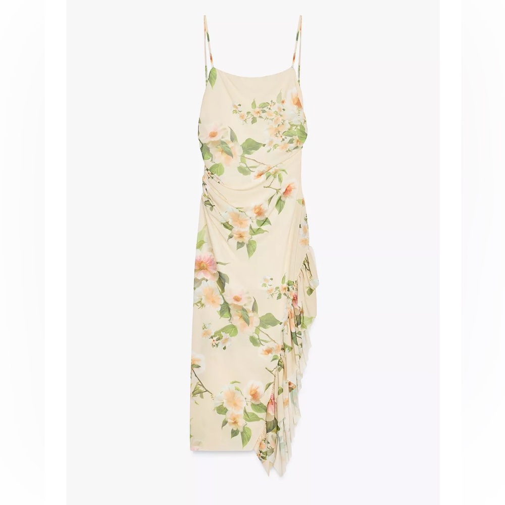 Zara Floral Cream Dress - Picture 5 of 8